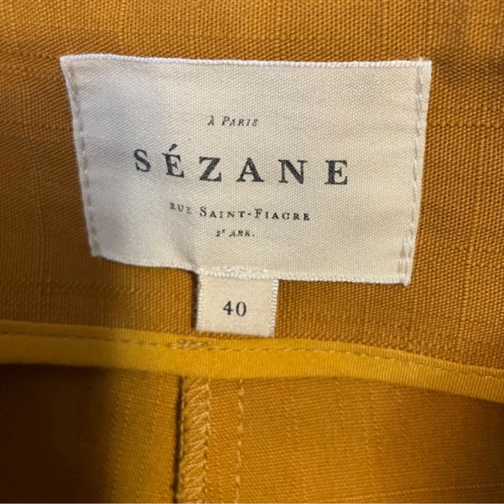 Sezane Armando Yellow Ochre Cotton Wide Leg Trouser Size 40 (8) Like New! - Picture 5 of 6